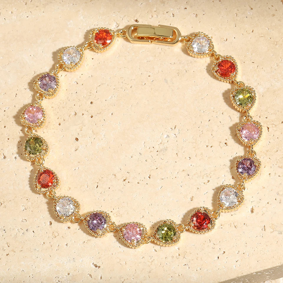 Vintage Gold Love Heart Rainbow