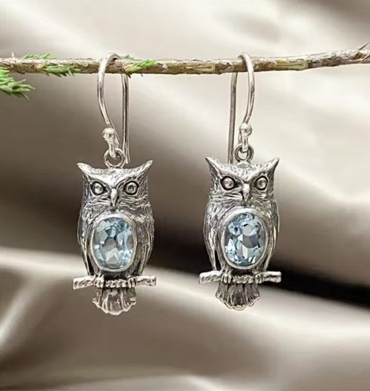 Vintage Carving Owl Silver