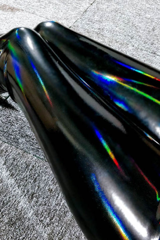 Iridescent Mirror Pu Leather Bodycon Pants