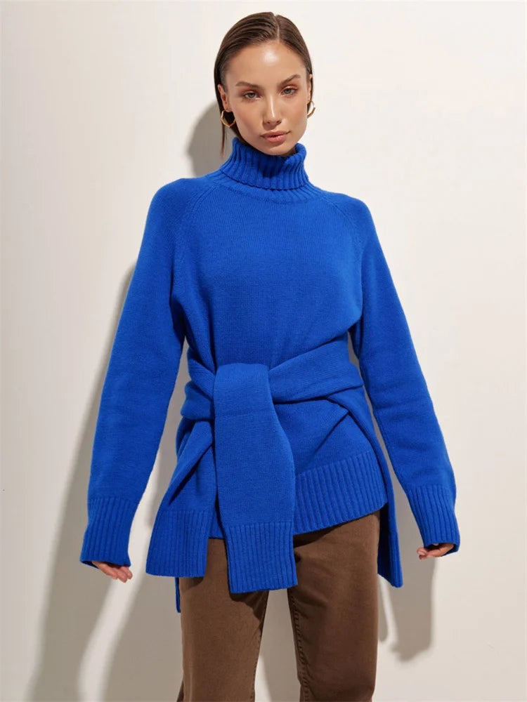 Loose Long Sleeve Turtleneck for Pullover High Street Slim Patchwork Sweater Top Oversized Sweater New
