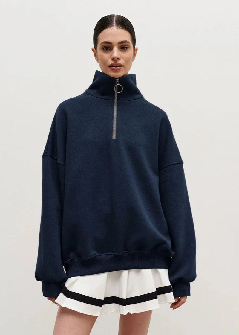 Zip-up Navy Sweater
