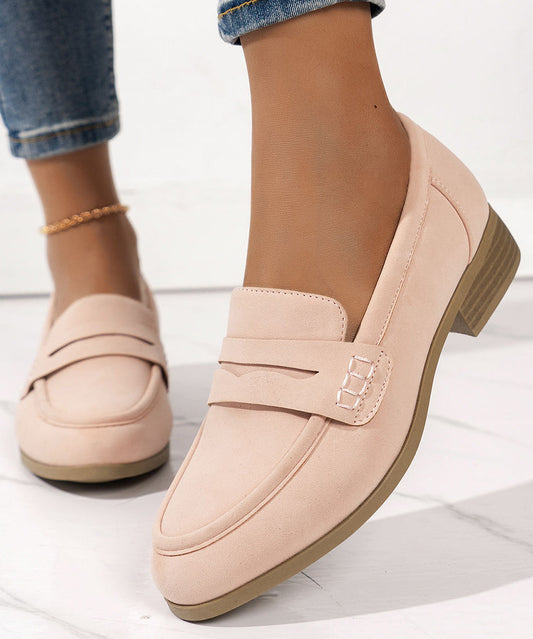 Pink Suede Cozy Flat Shoes for Loafer Shoes