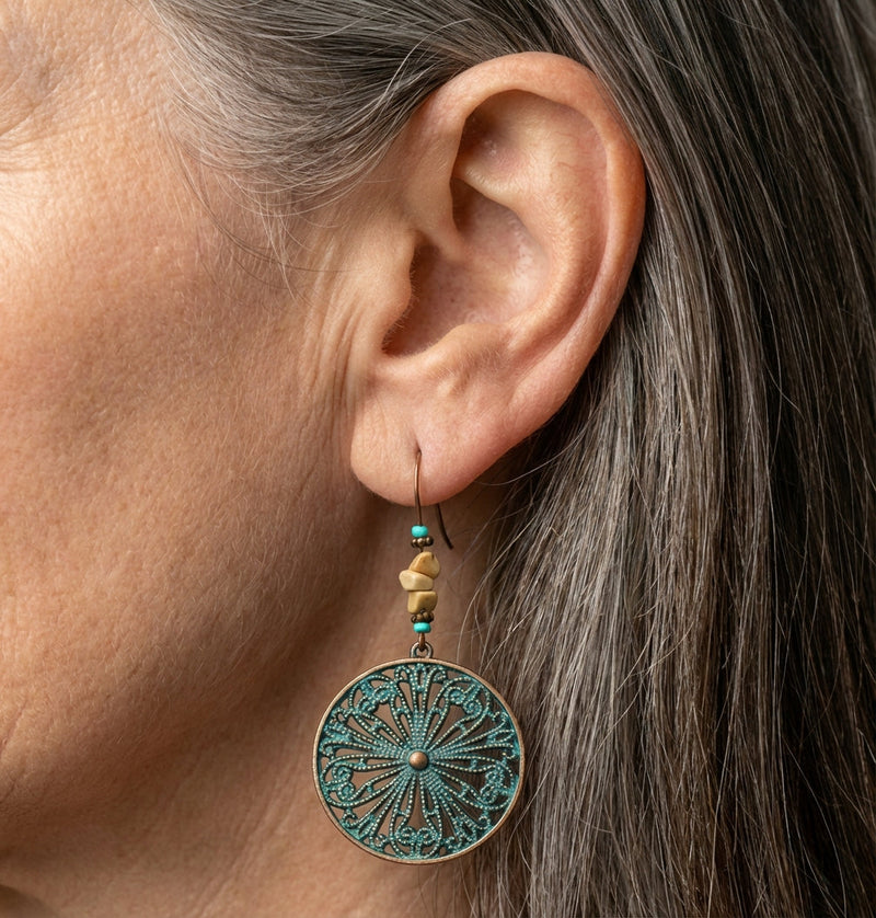 Bohemia Flower Hollow Drop Earrings