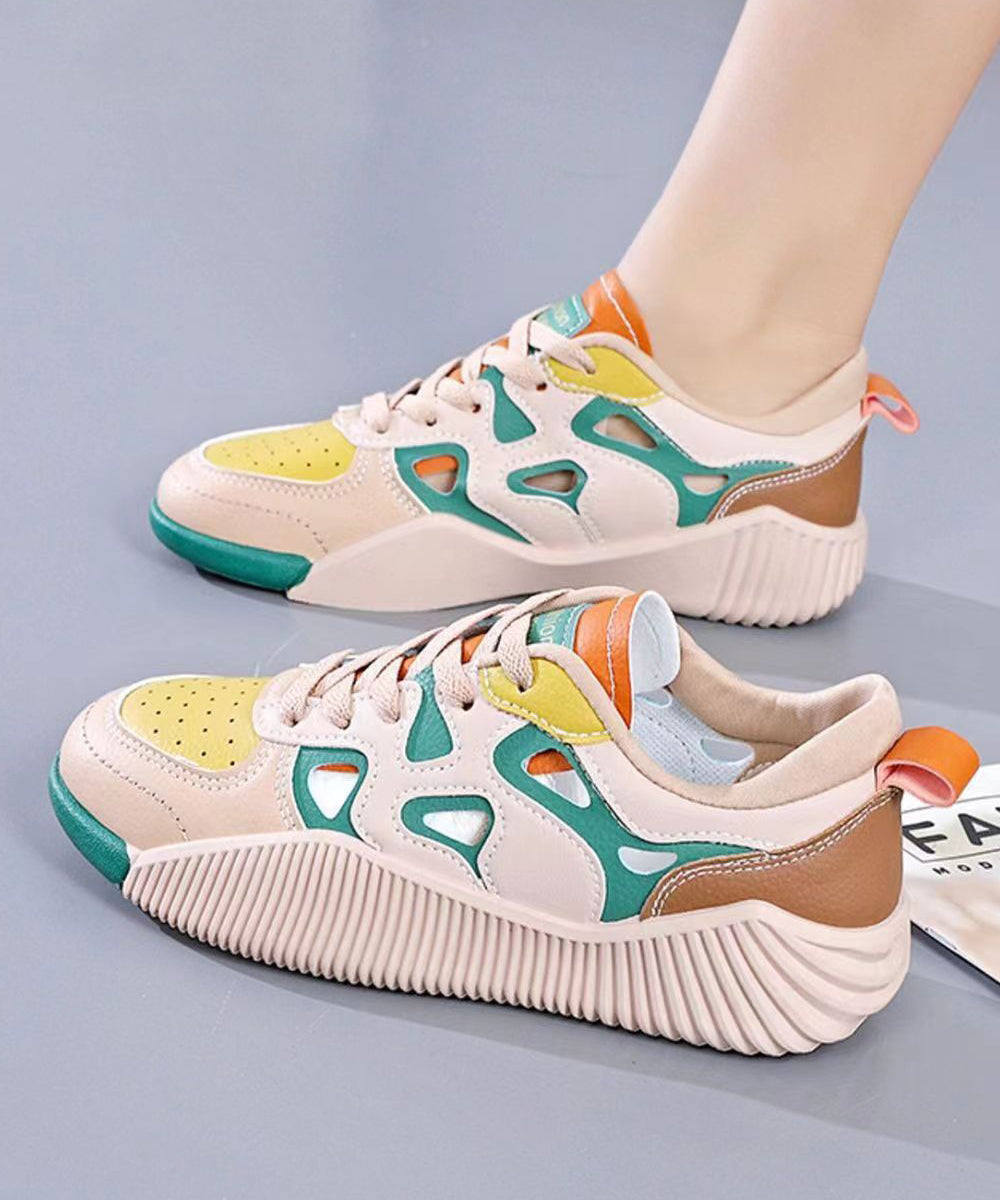 Comfy Green Hollow Out Cross Strap Flat Feet Shoes