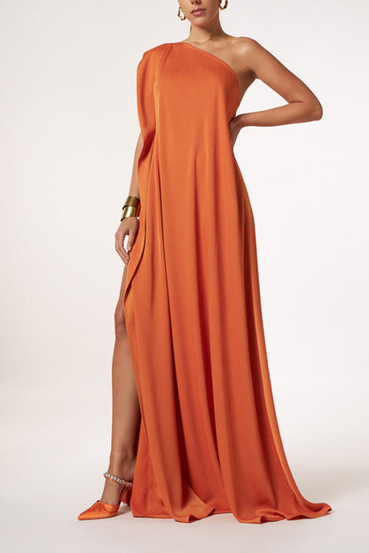 Timeless Charm One Shoulder A-line Maxi Dress