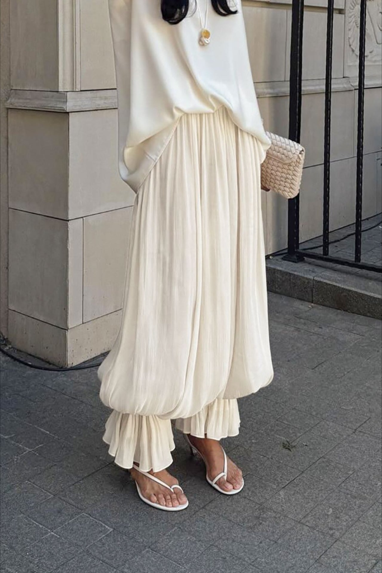 Structured Puff Ankle Pants