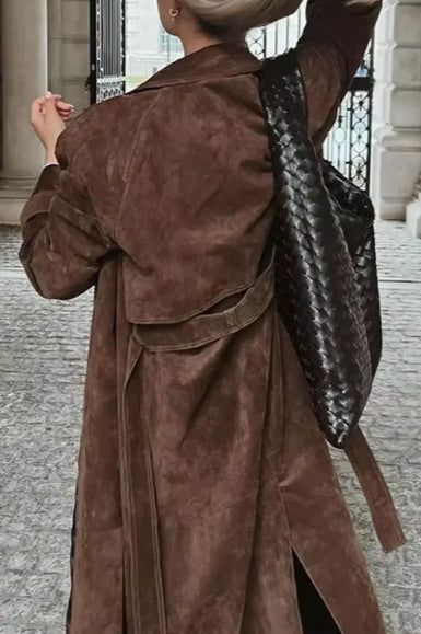 Brown Belted Long Coat