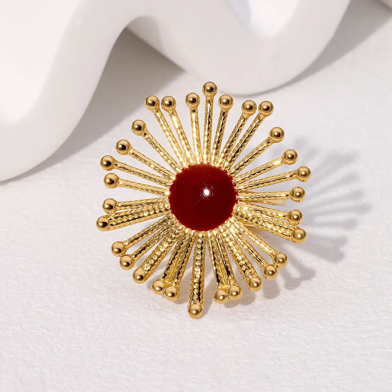 Gold Sunburst Statement Ring