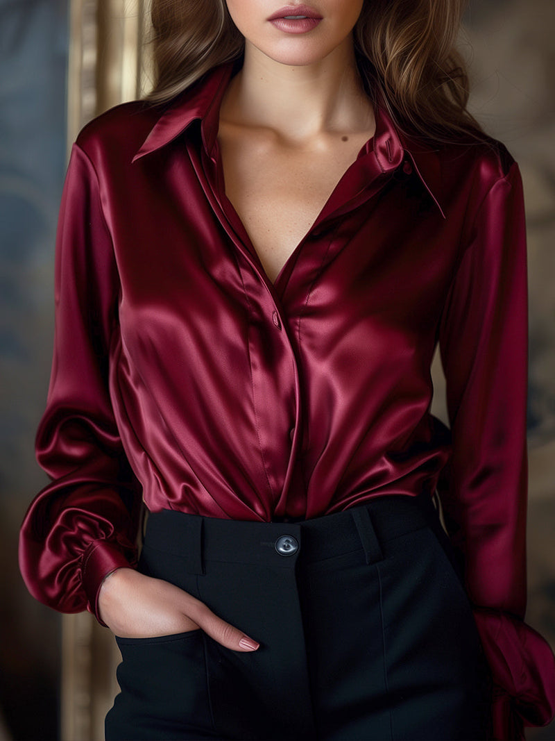 Lunasilk™ Satin Blouse — Effortless That Empowers You All Day