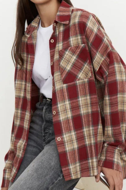 Plaid Relaxed Fit Blouse