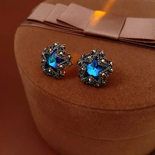 Blue Star Crystal Earrings