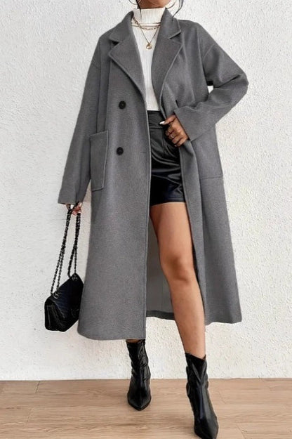 Minimalist Wool Collar Overcoat