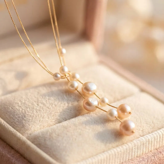 Elegant Dangling Pearl Necklace