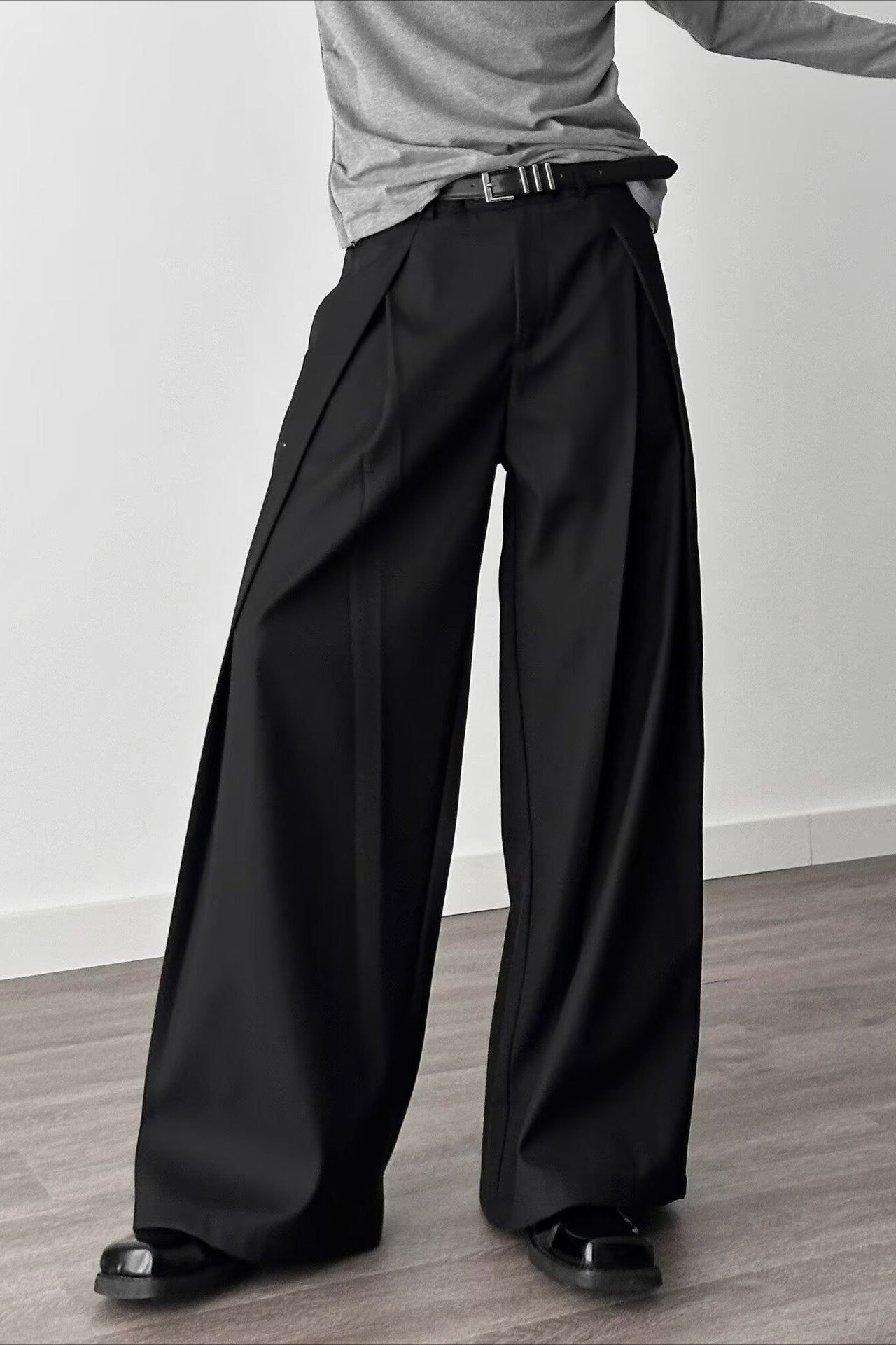 3d Pleat A-line Wide Leg Pants