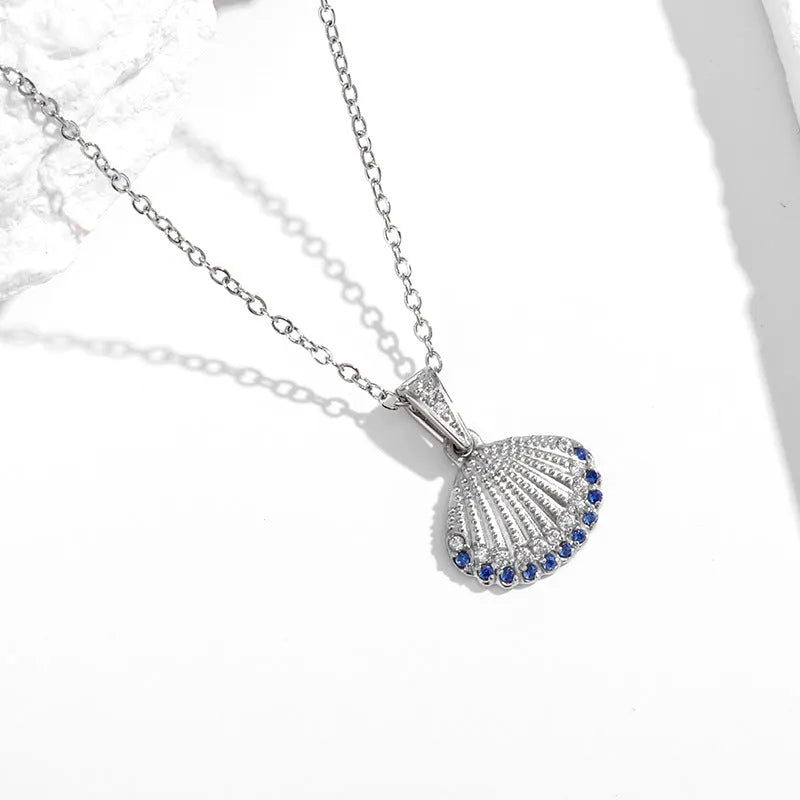 Elegant Sapphire Shell Necklace