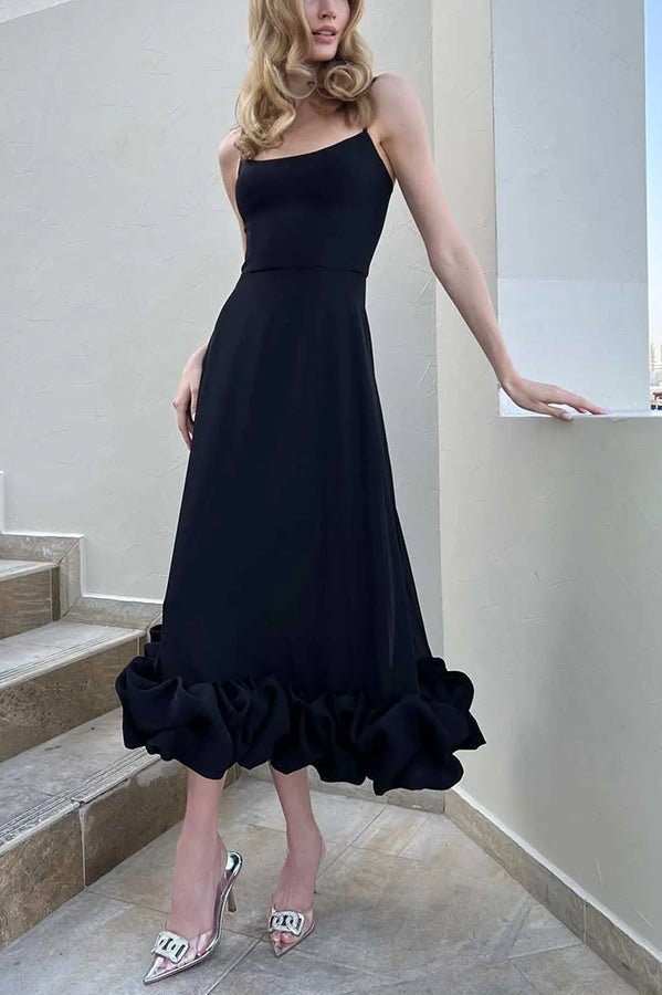 ' Camisole Waist Cinching Charm Multi-color Banquet Party Midi Skirt