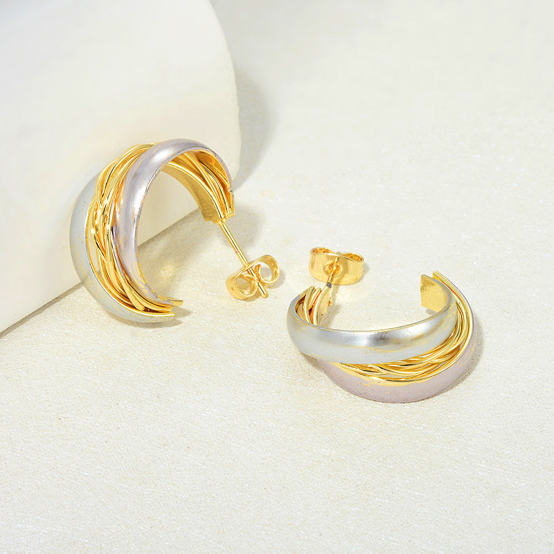 Two Tone Hoop Earrings