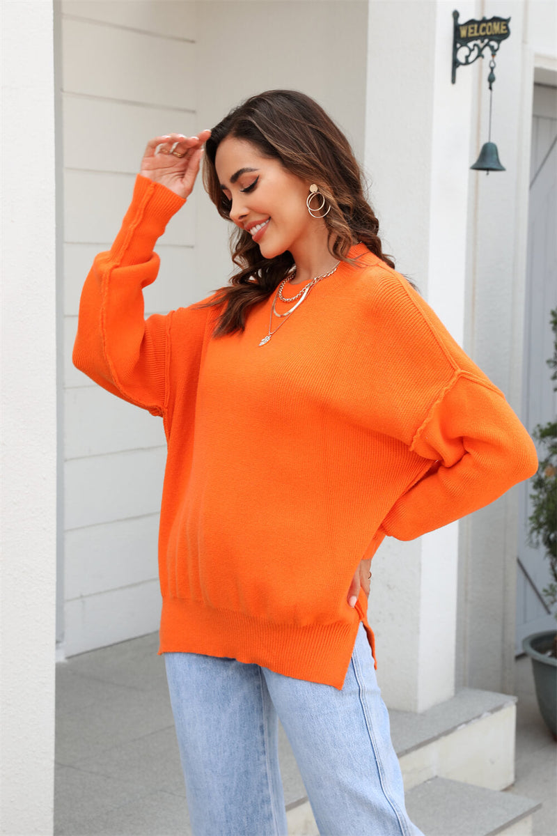 Stanton Crewneck Knit Sweater - Orange