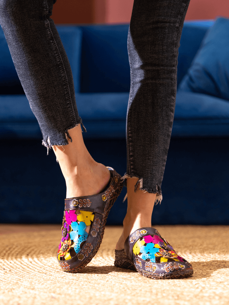 Soffia | Brickell Tropical Cut-out Leather Sandal