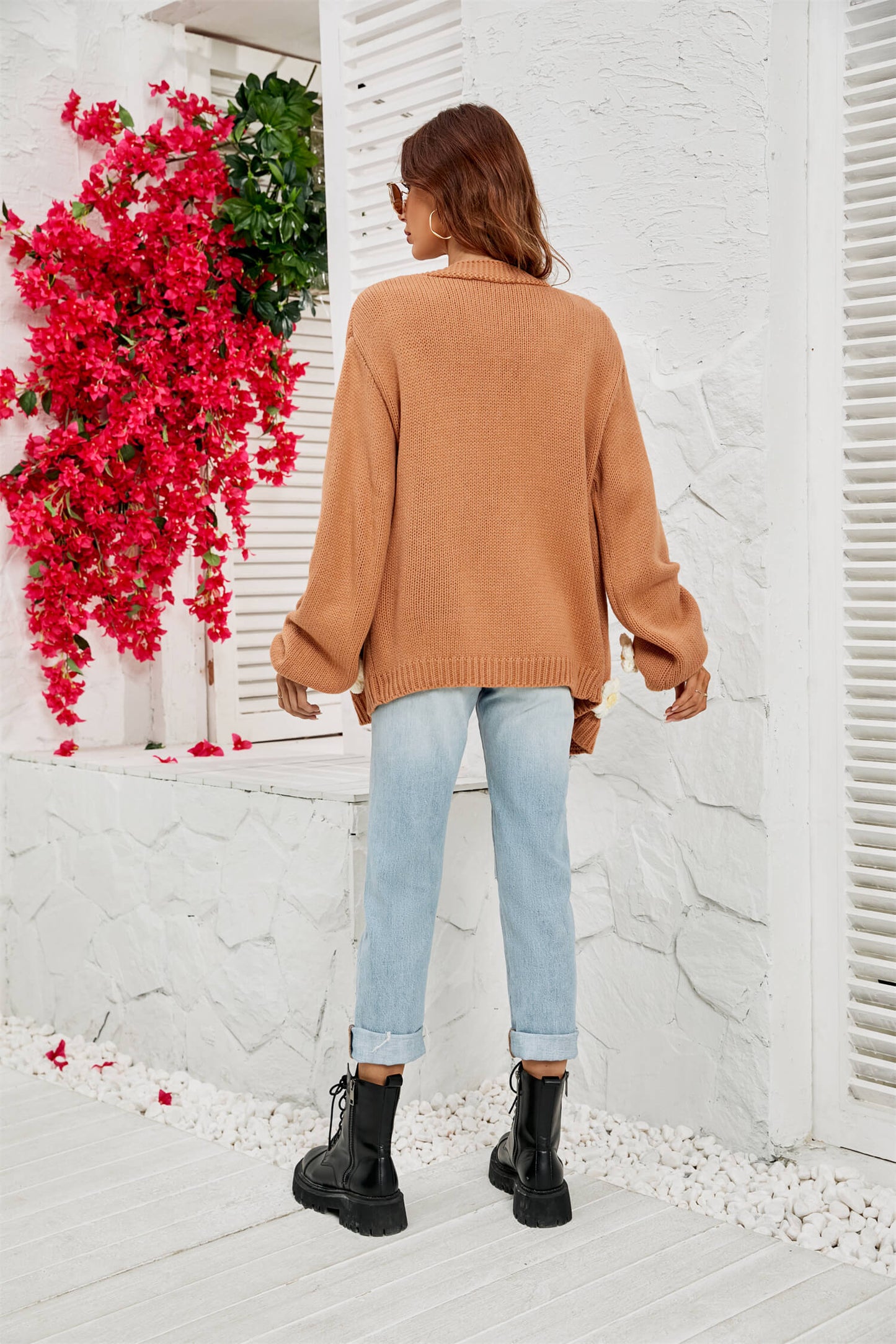 Fall in Daisy Oversized Knit Cardigan