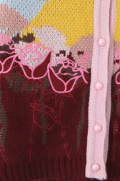 Michelle Jacquard Knit Cardigan