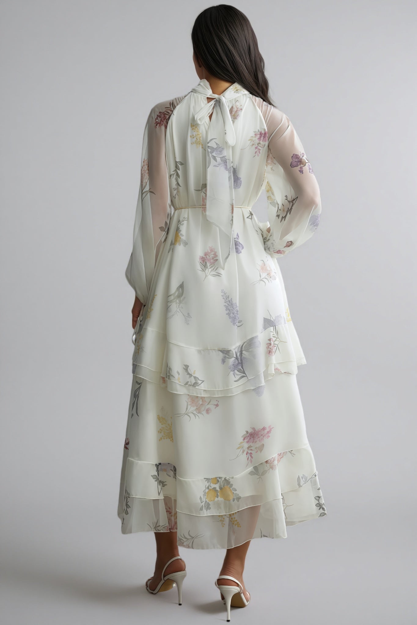 Nadim Print Puff Sleeve Maxi Dress