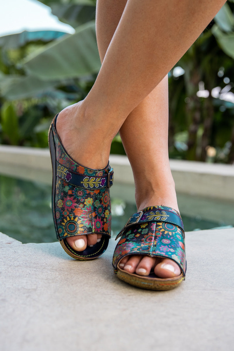 Soffia | Elsinore Printed Leather Sandal