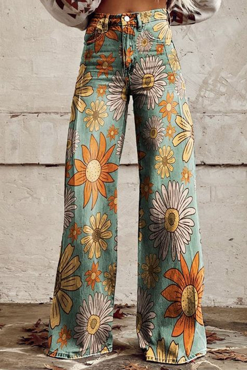 Print Wide Leg Pants