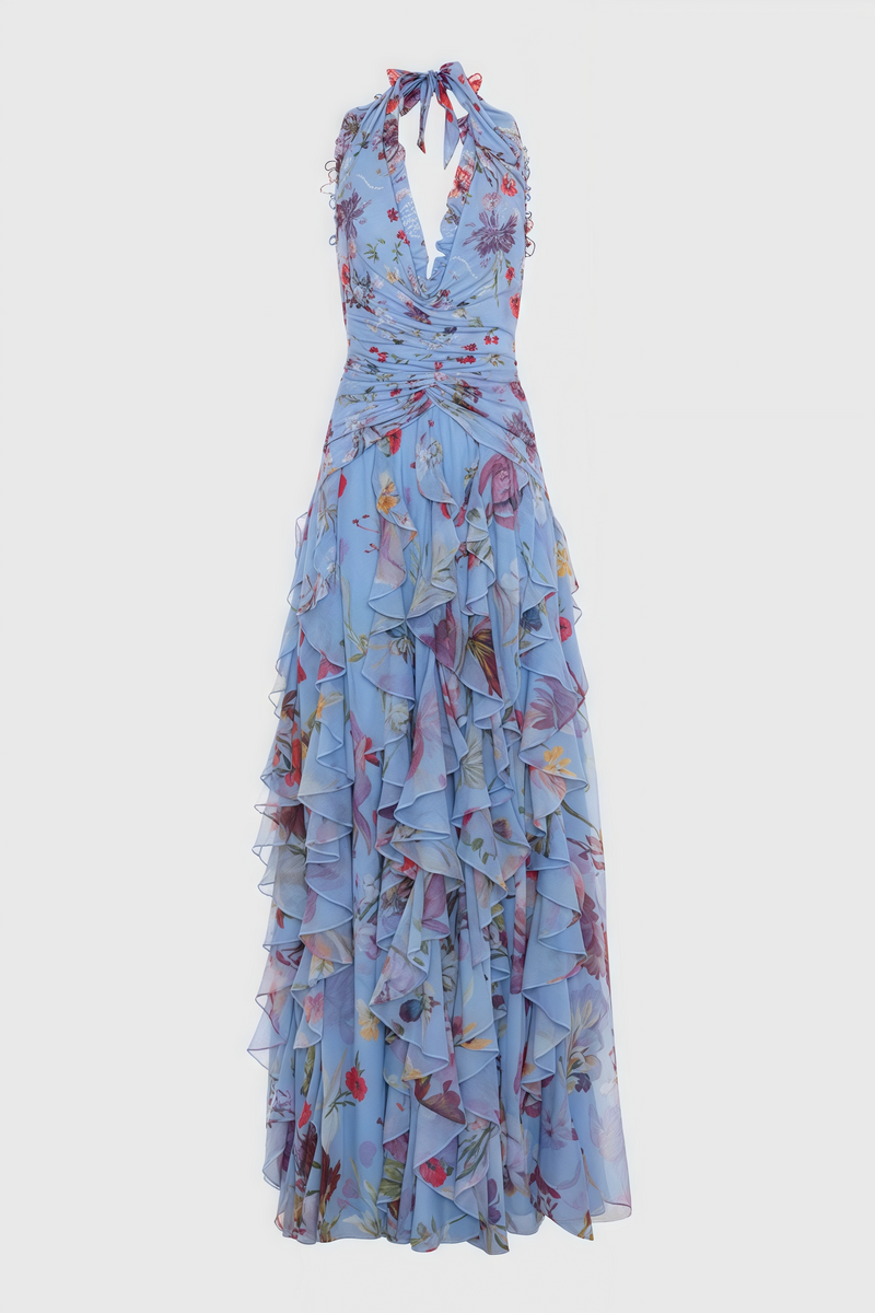 Debby Cut-out Pleated Maxi Dress