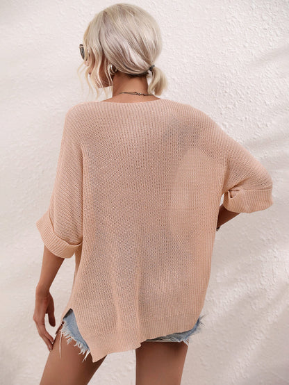Demetra Ribbed Knit Sweater - Pink