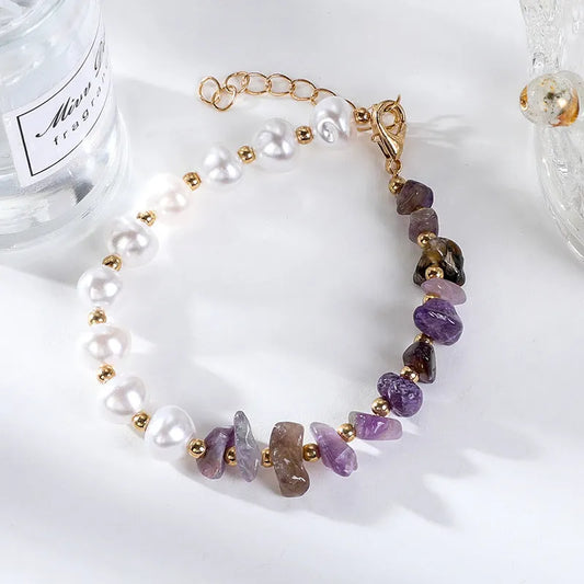 Elegant Pearl Amethyst Bracelet