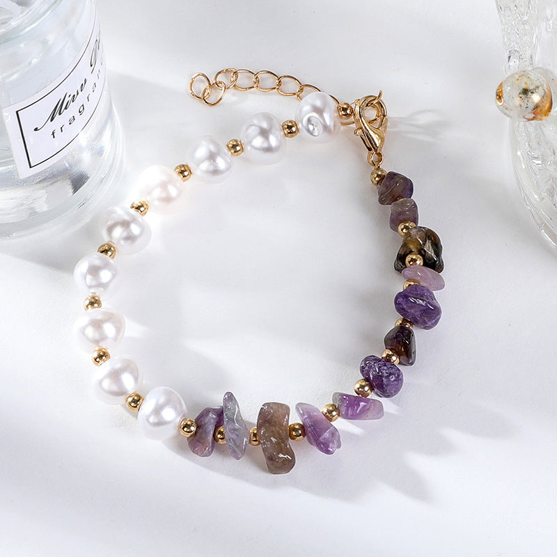 Elegant Pearl Amethyst Bracelet