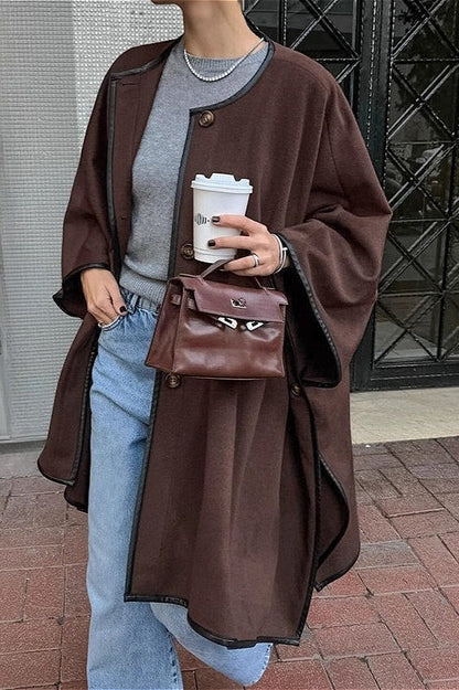 Batwing Sleeve Coat