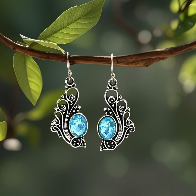 Vintage Blue Topaz Earrings
