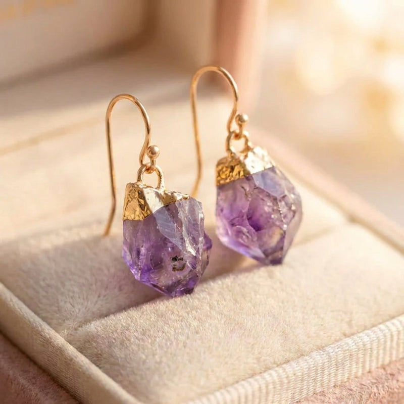 Amethyst Gold Earrings