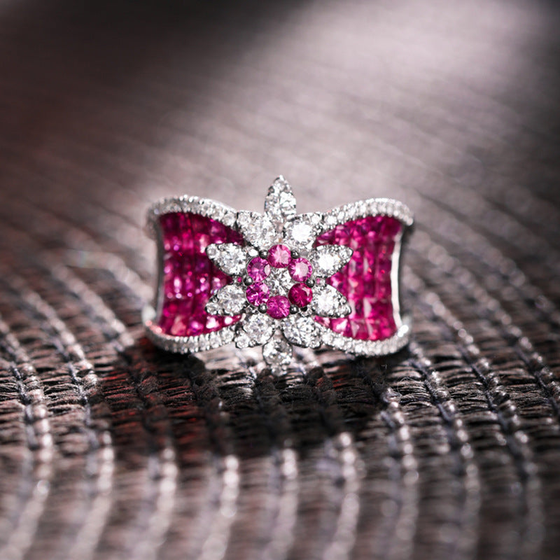 Elegant Ruby Diamond Ring