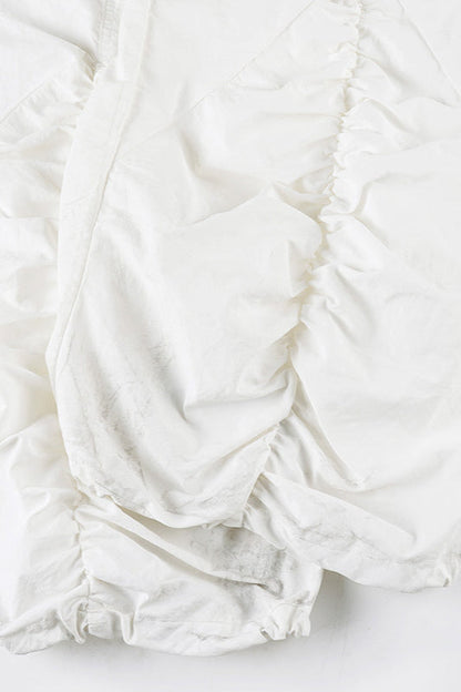 White Drawstring Wide-leg Cargo Pant