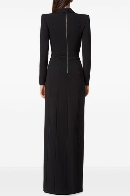 Vennan Crystal Embellished V-neck Maxi Dress