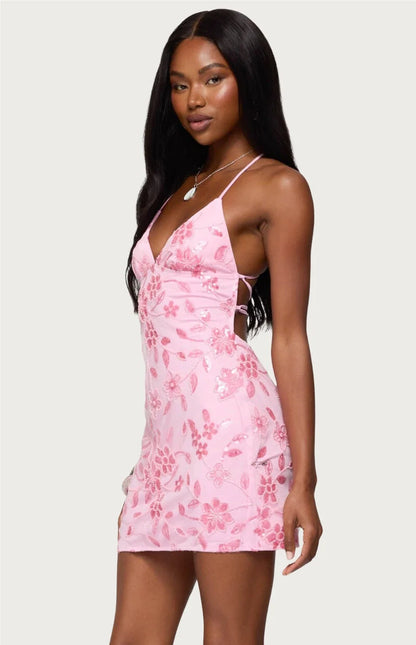 Ayv Sequin Backless Mini Dress