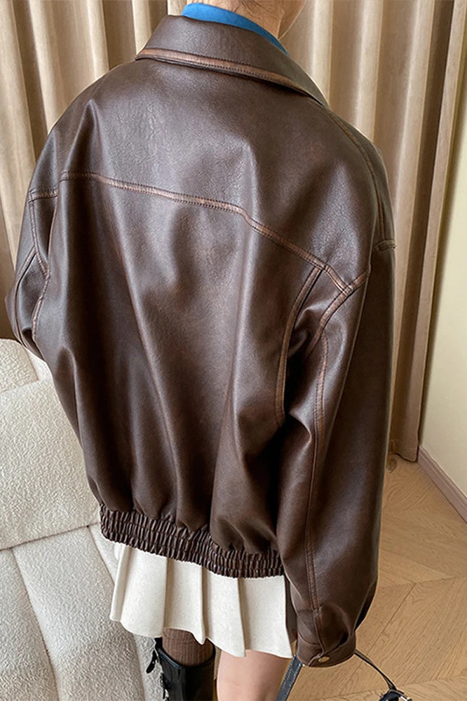 Modern Oversized Leather Coat