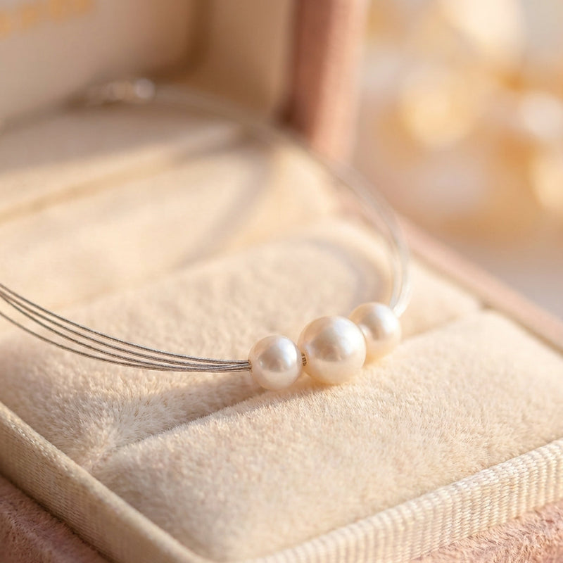 Elegant White Pearl Layered Necklace