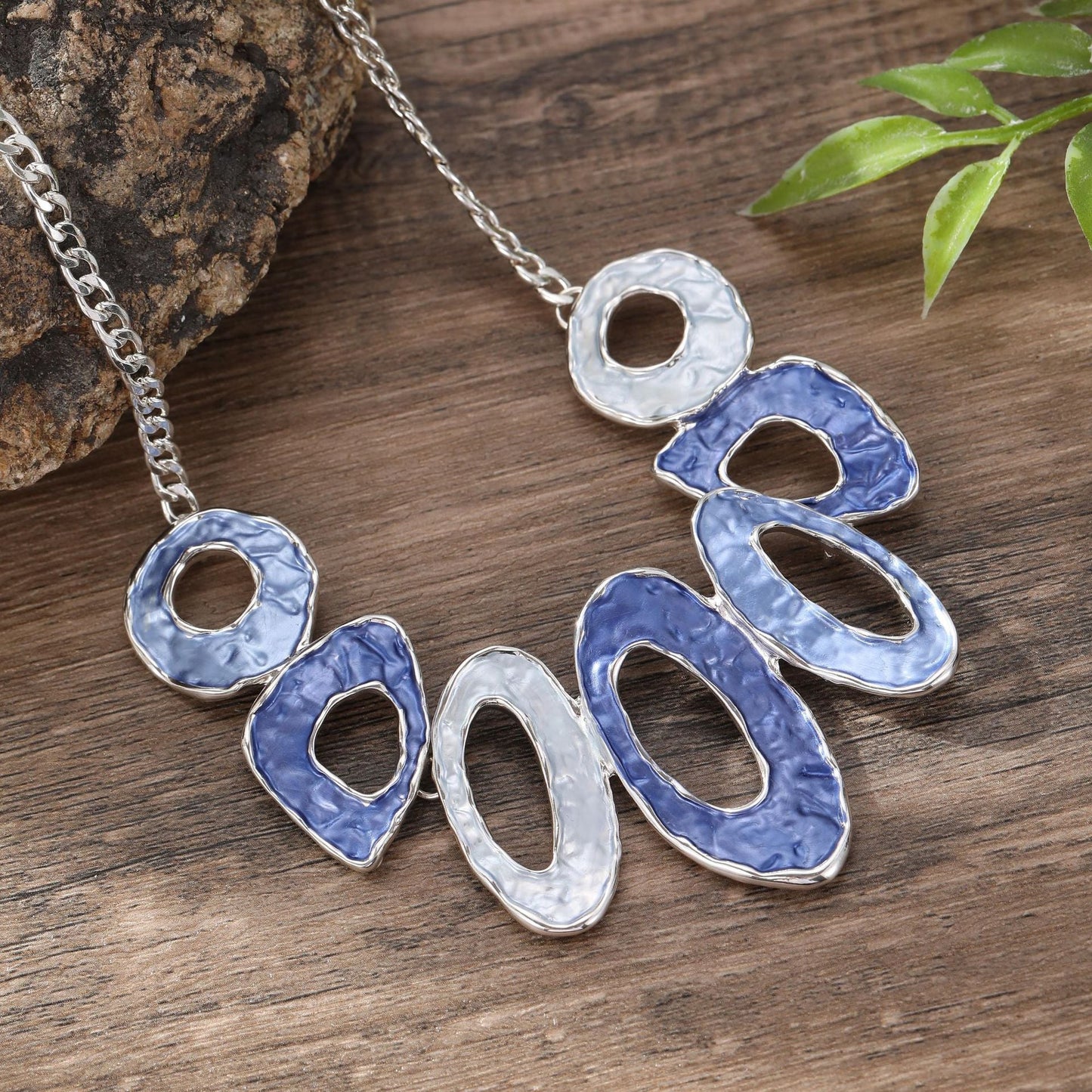 Handmade Blue Enamel Necklace