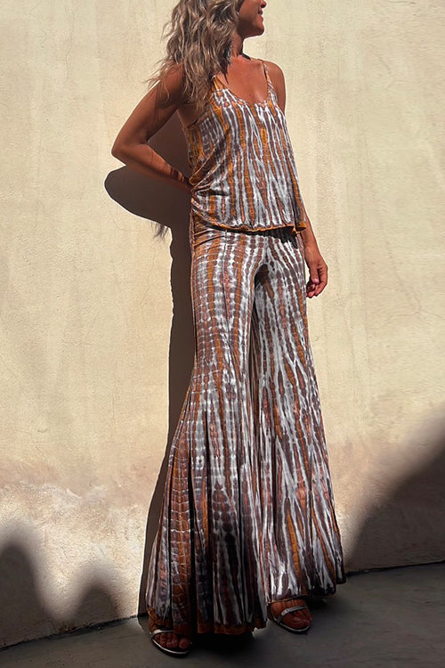 Tie Dye Cami Top and Bell Bottoms Pants Set