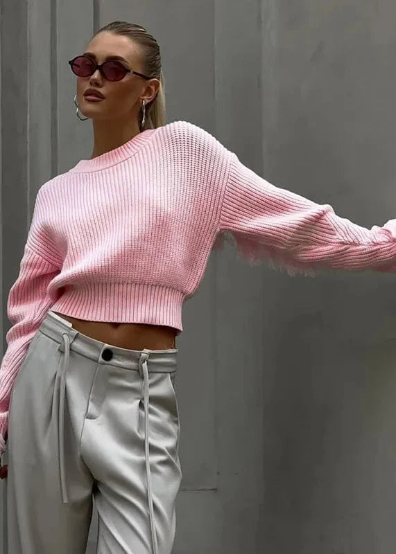 Woolen Elegance - Tassel-trimmed Sweater