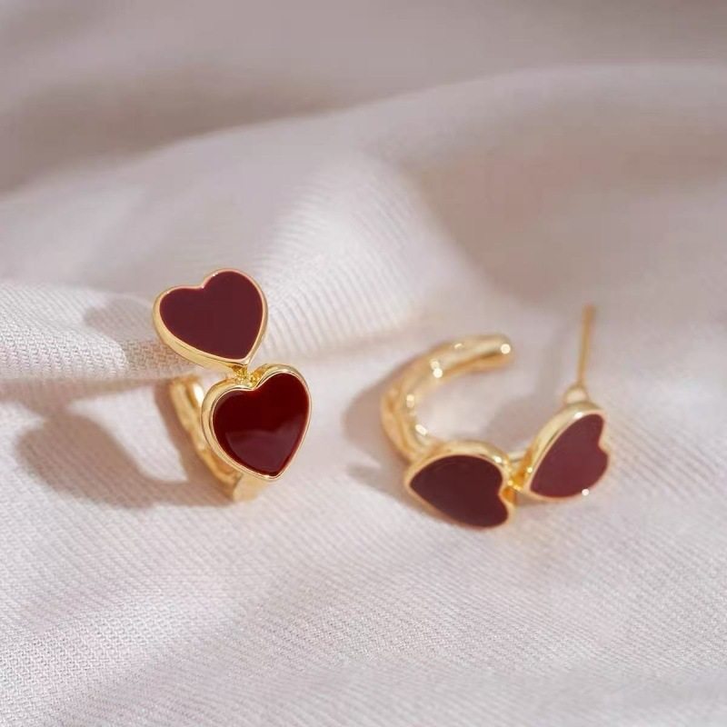 Romantic Red Heart Earrings