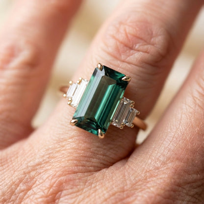 Vintage Turquoise Cubic Glass Ring