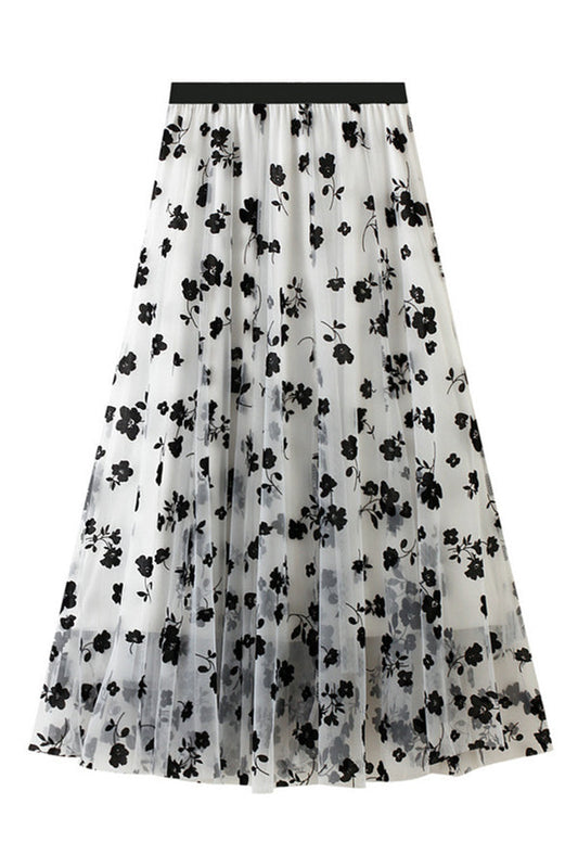 Long Slim Draped Gauze Skirt Super Fairy Fairy Pleated Skirt
