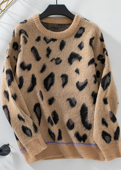 Luxe Leopard Brushed Sweater - Jacquard Knit