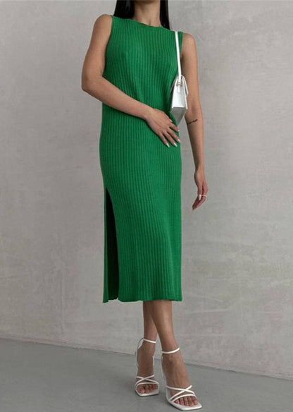 Sleeveless Ribbed Maxi Dress