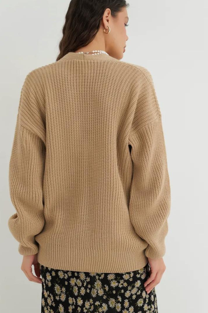 Relaxed Fit Color Cardigan